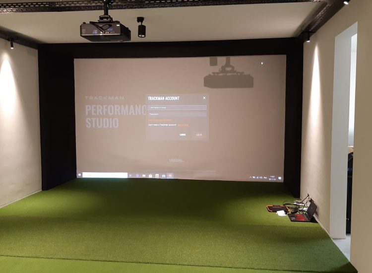 simulateur de golf en green synthétique